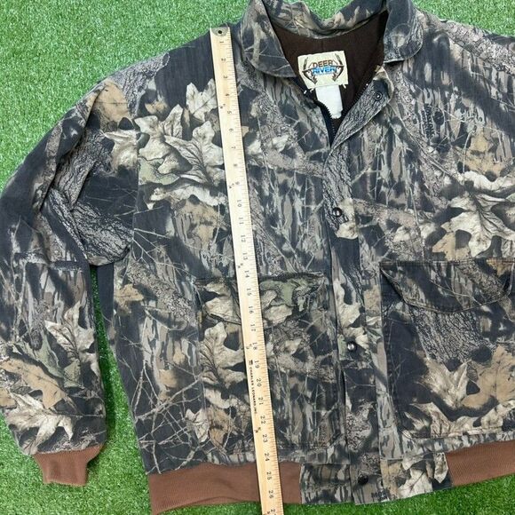 Vintage Deer River Bomber Jacket Mens XL Camo Made In USA Treebark - Picture 5 of 6